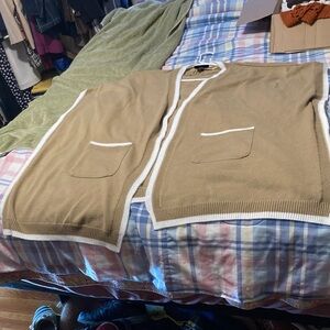 Lane Bryant Tan Cape with White Trim